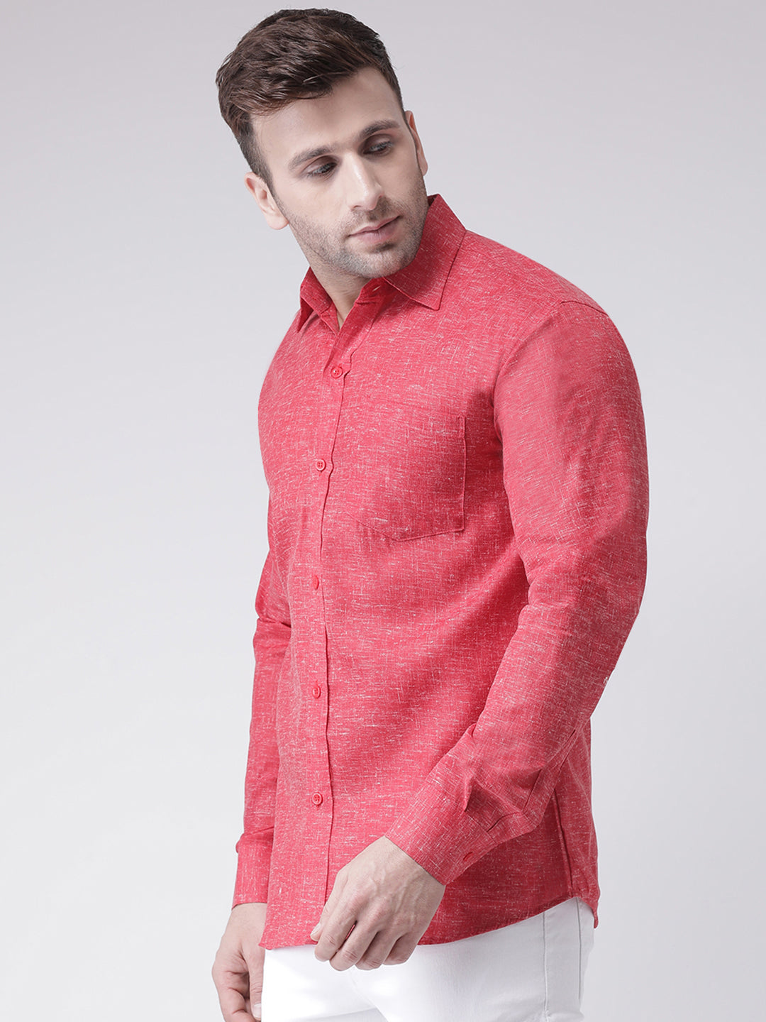 RIAG Red Men's Full Sleeves Shirt - Distacart