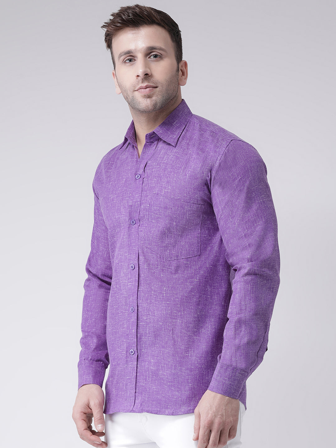 RIAG Purple Men's Full Sleeves Shirt - Distacart