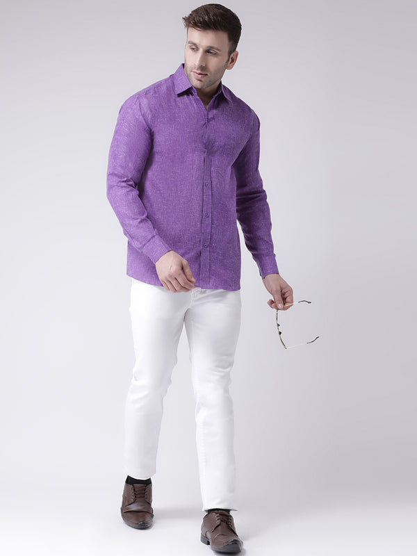 RIAG Purple Men's Full Sleeves Shirt - Distacart