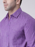 Thumbnail for RIAG Purple Men's Full Sleeves Shirt - Distacart