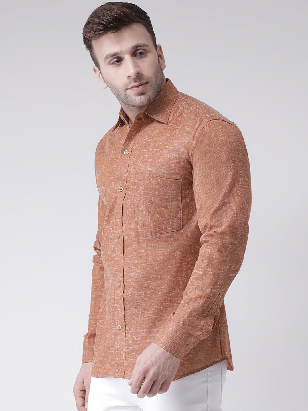 RIAG Brown Men's Full Sleeves Shirt - Distacart