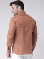 Thumbnail for RIAG Brown Men's Full Sleeves Shirt - Distacart