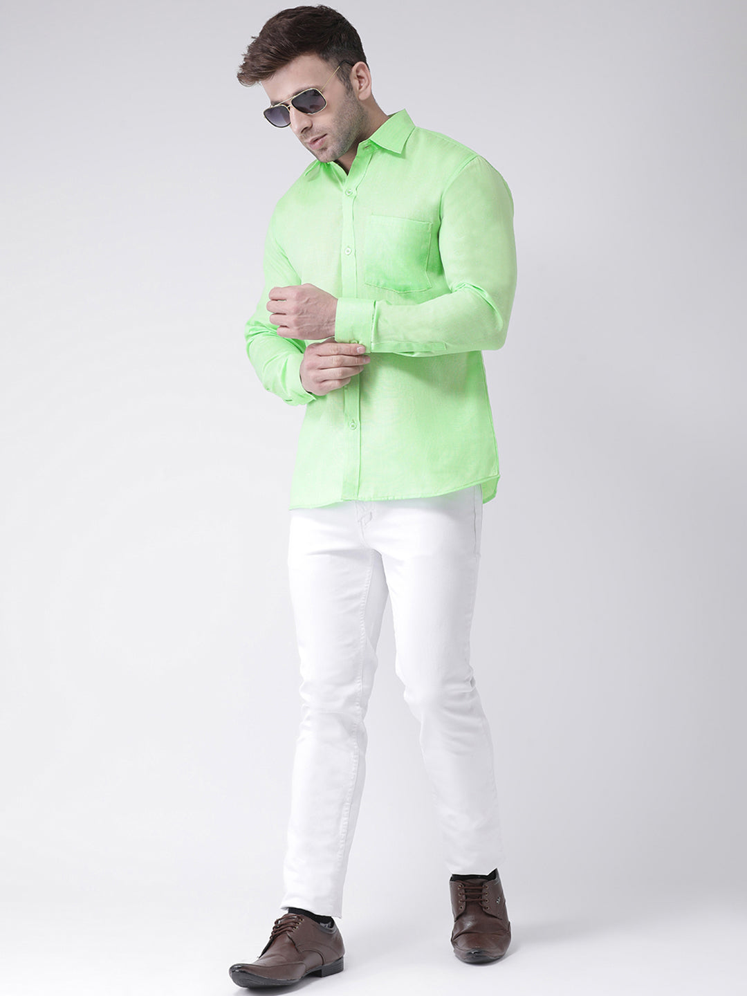 RIAG Green Men's Full Sleeves Shirt - Distacart