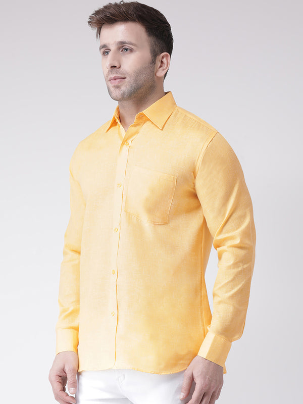 RIAG Yellow Men's Full Sleeves Shirt - Distacart