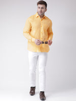 Thumbnail for RIAG Yellow Men's Full Sleeves Shirt - Distacart