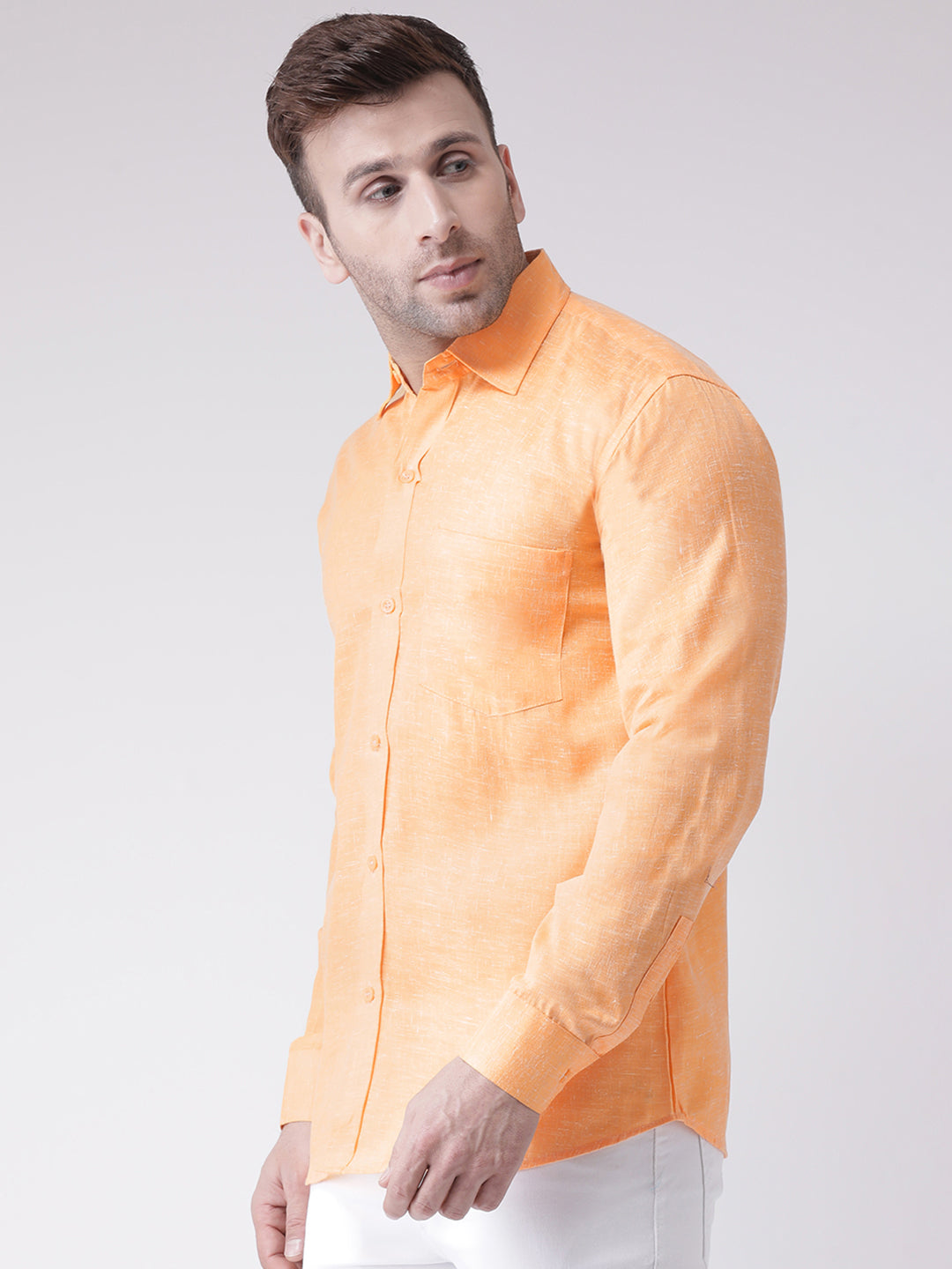 RIAG Orange Men's Full Sleeves Shirt - Distacart