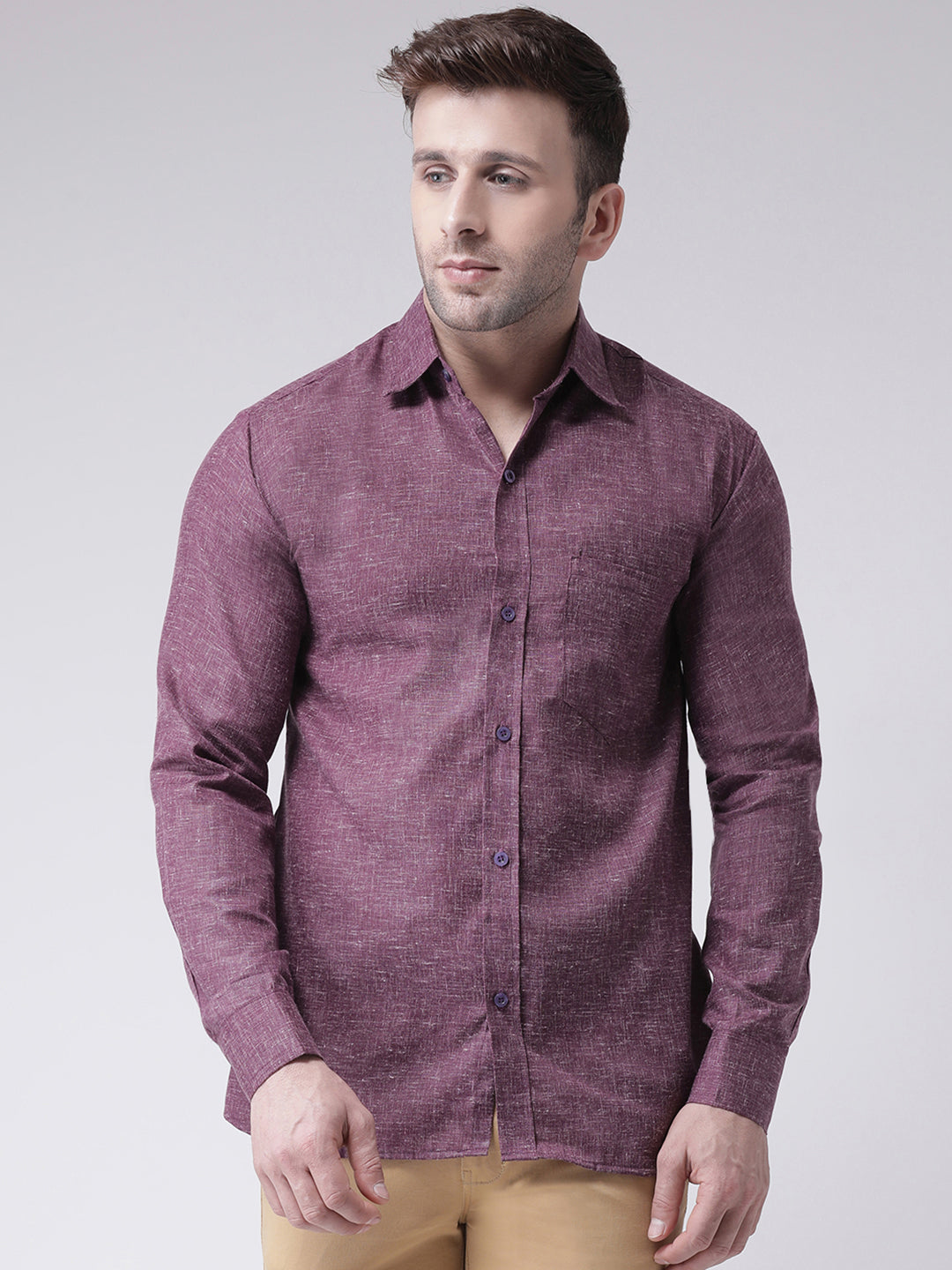 RIAG Purple Men's Full Sleeves Shirt - Distacart