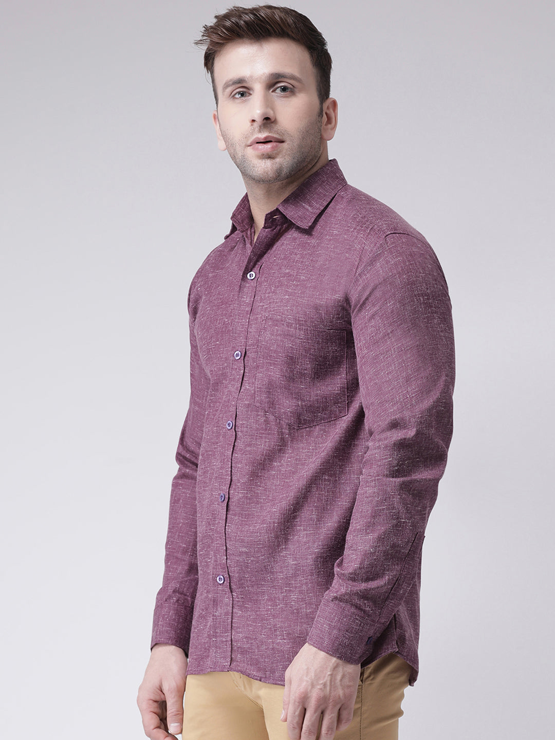RIAG Purple Men's Full Sleeves Shirt - Distacart