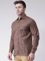 Thumbnail for RIAG Brown Men's Full Sleeves Shirt - Distacart