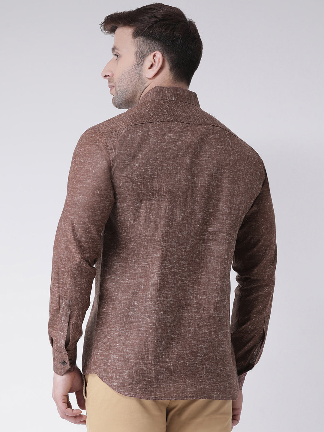 RIAG Brown Men's Full Sleeves Shirt - Distacart