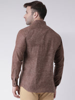 Thumbnail for RIAG Brown Men's Full Sleeves Shirt - Distacart