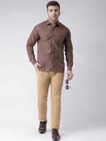 Thumbnail for RIAG Brown Men's Full Sleeves Shirt - Distacart