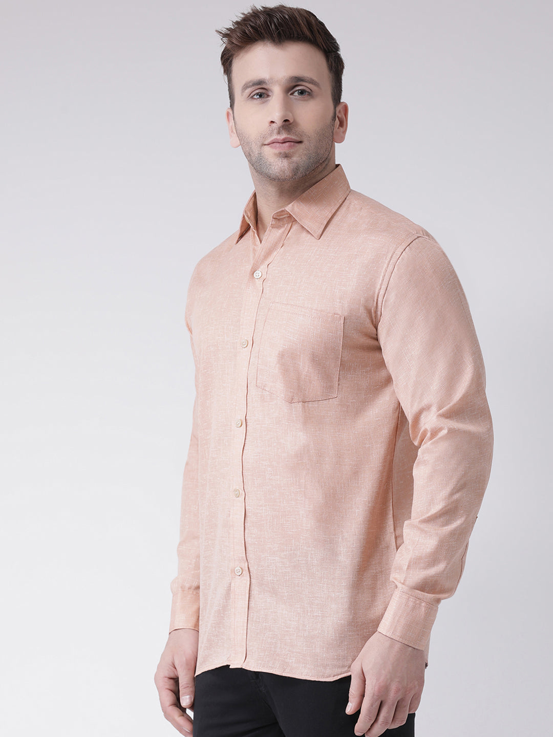 RIAG Beige Men's Full Sleeves Shirt - Distacart