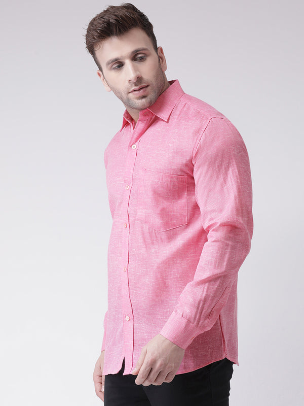 RIAG Pink Men's Full Sleeves Shirt - Distacart