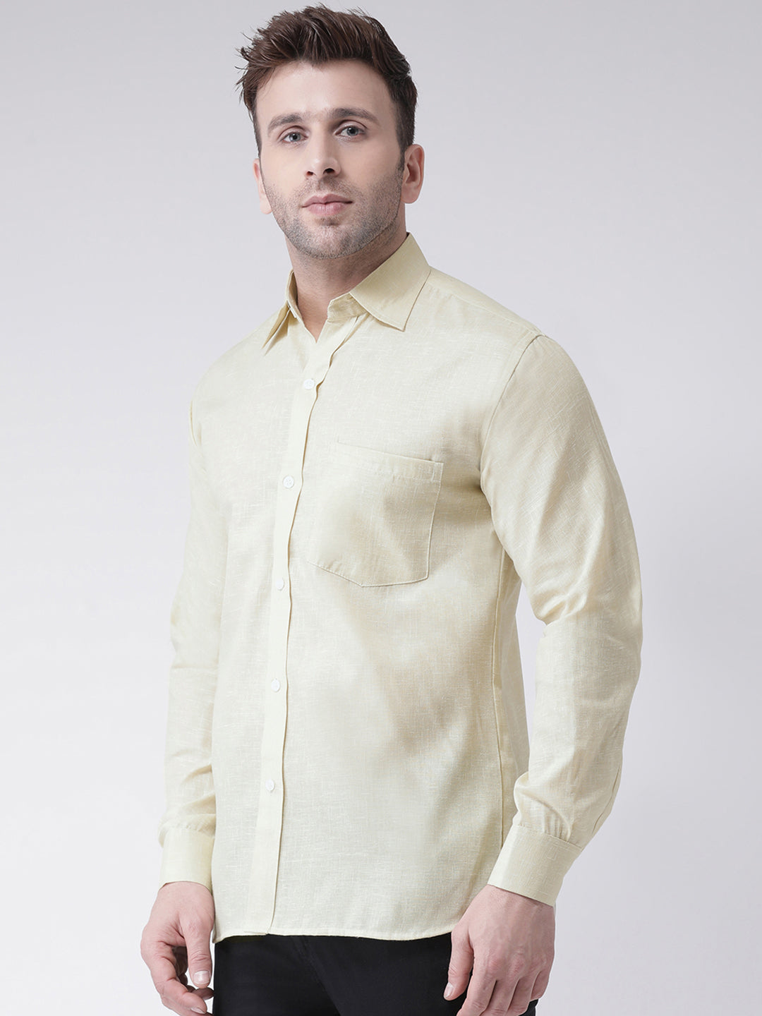 RIAG Beige Men's Full Sleeves Shirt - Distacart