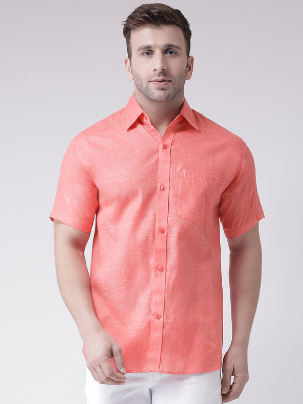 RIAG Orange Men's Half Sleeves Shirt - Distacart