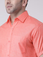 Thumbnail for RIAG Orange Men's Half Sleeves Shirt - Distacart