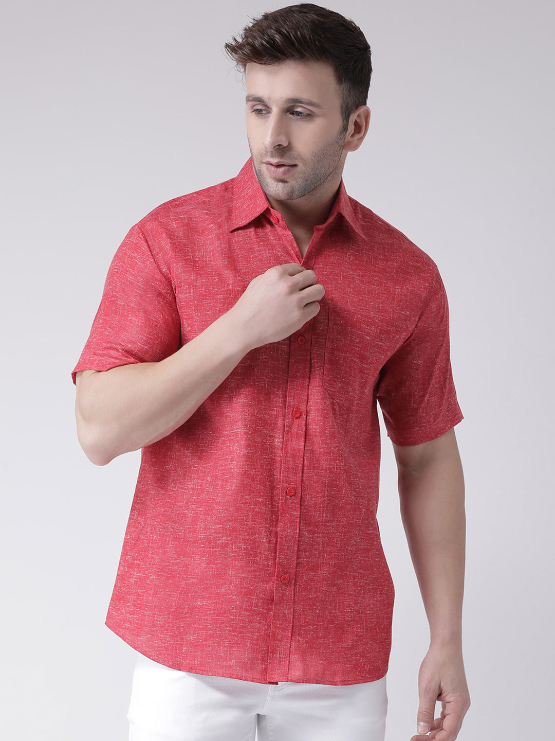 RIAG Red Men's Half Sleeves Shirt - Distacart