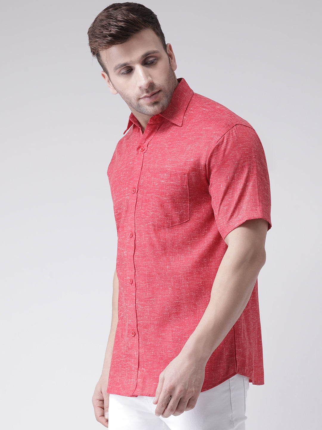 RIAG Red Men's Half Sleeves Shirt - Distacart