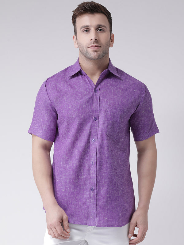 RIAG Purple Men's Half Sleeves Shirt - Distacart
