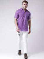 Thumbnail for RIAG Purple Men's Half Sleeves Shirt - Distacart