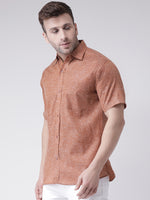 Thumbnail for RIAG Brown Men's Half Sleeves Shirt - Distacart