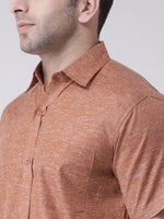 Thumbnail for RIAG Brown Men's Half Sleeves Shirt - Distacart