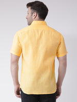 Thumbnail for RIAG Yellow Men's Half Sleeves Shirt - Distacart