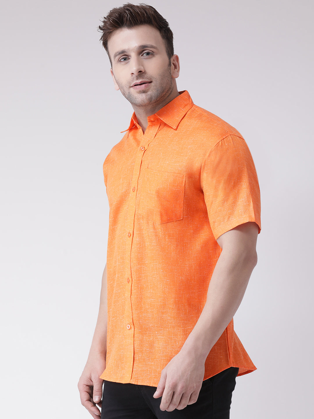RIAG Orange Men's Half Sleeves Shirt - Distacart