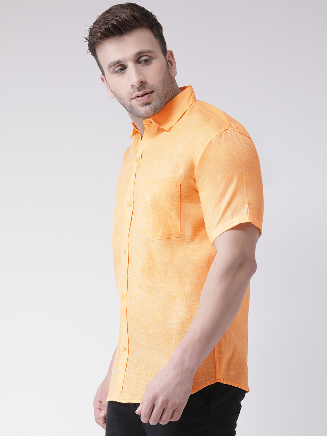 RIAG Orange Men's Half Sleeves Shirt - Distacart