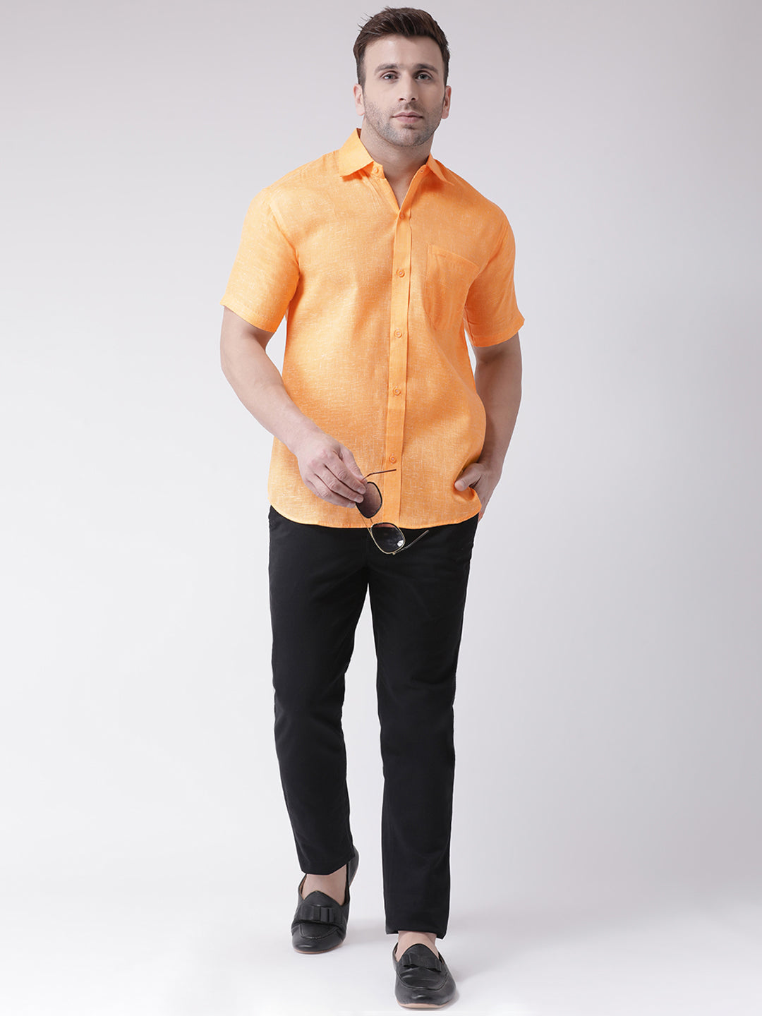 RIAG Orange Men's Half Sleeves Shirt - Distacart