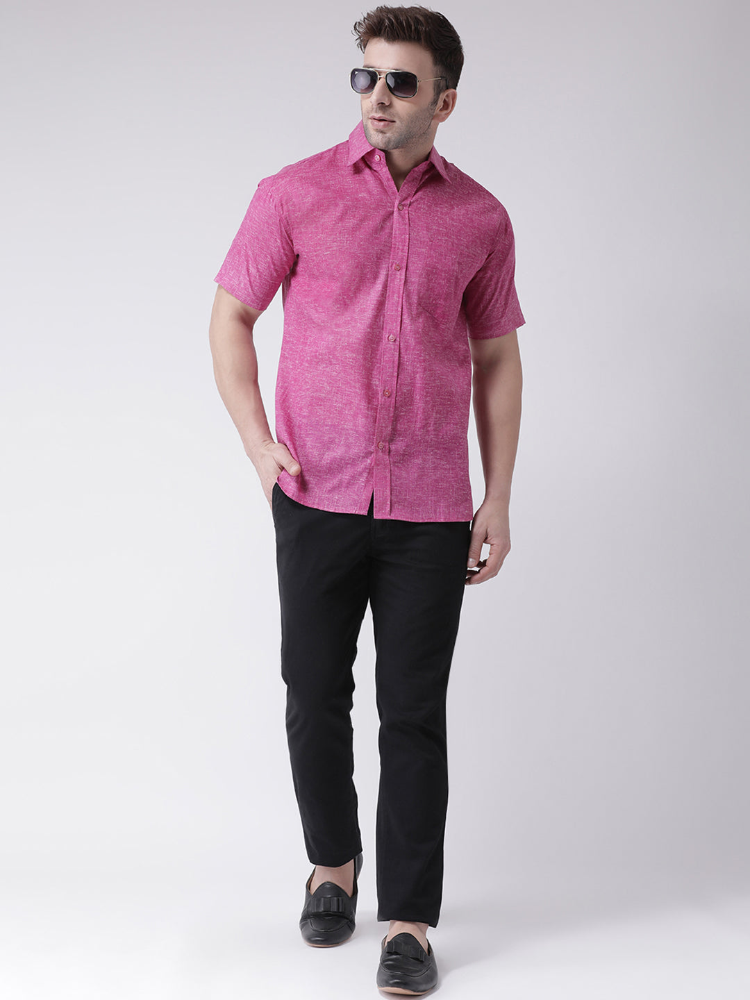 RIAG Purple Men's Half Sleeves Shirt - Distacart