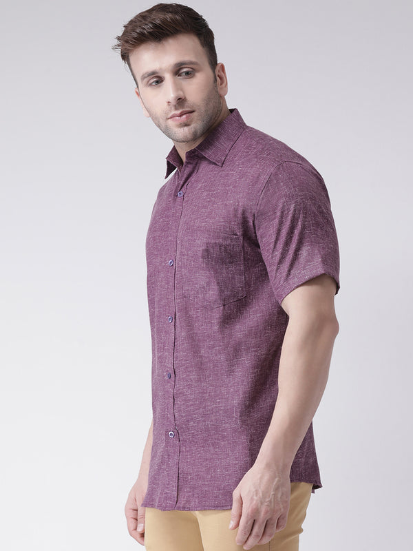 RIAG Purple Men's Half Sleeves Shirt - Distacart