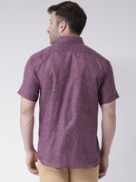 Thumbnail for RIAG Purple Men's Half Sleeves Shirt - Distacart