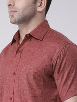 Thumbnail for RIAG Brown Men's Half Sleeves Shirt - Distacart