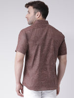 Thumbnail for RIAG Brown Men's Half Sleeves Shirt - Distacart