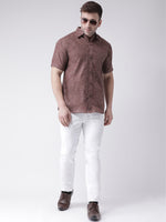 Thumbnail for RIAG Brown Men's Half Sleeves Shirt - Distacart