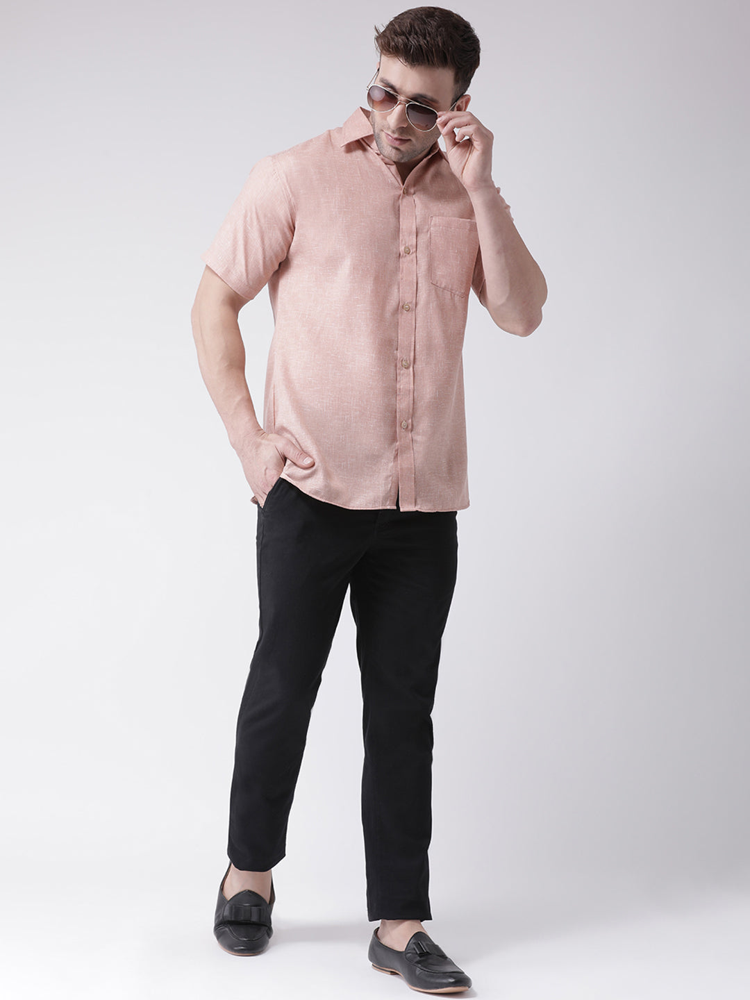RIAG Beige Men's Half Sleeves Shirt - Distacart