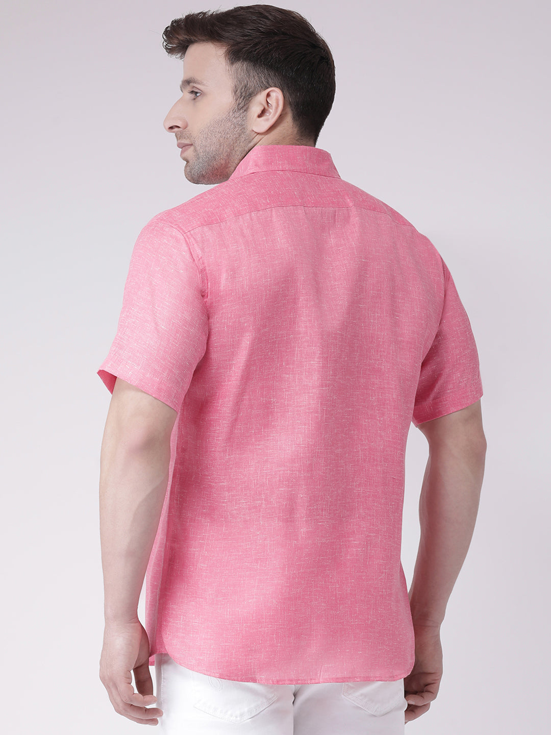 RIAG Pink Men's Half Sleeves Shirt - Distacart