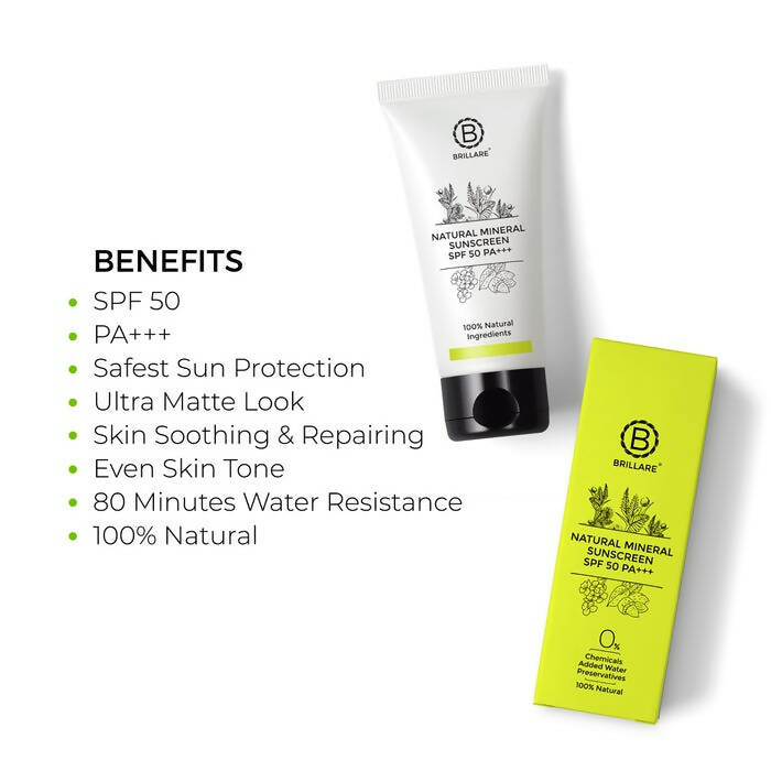 Brillare Natural Mineral Sunscreen Spf 50 - Distacart