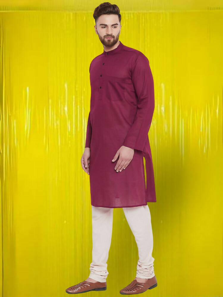 Even Apparels Pure Cotton Maroon Kurta - Maroon - Distacart