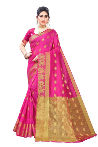 Vamika Banarasi Jacquard Weaving Pink Saree