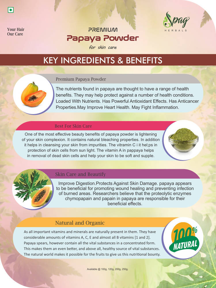 Spag Herbals Premium Papaya Powder - Distacart