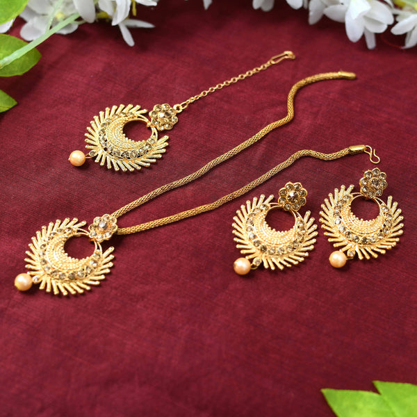 Mominos Fashion Johar Kamal Gold-Plated Brass Finish Long Necklace For Women (Golden) - Distacart