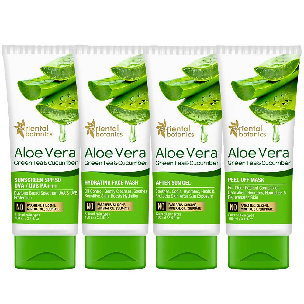 Oriental Botanics Aloe Vera, Green Tea & Cucumber Professional Skin Care Combo