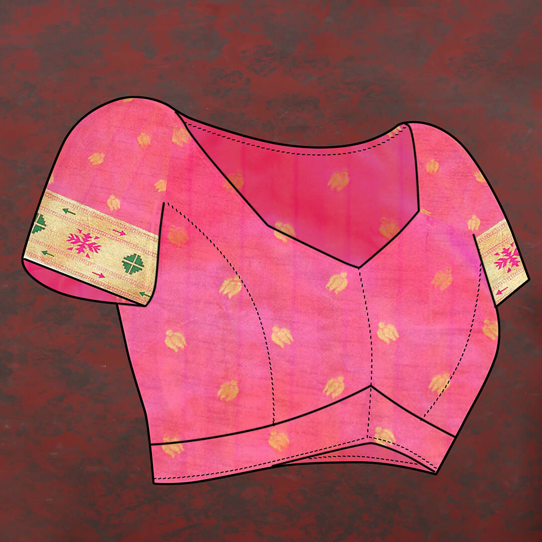 Lorenvalley Fashion Pink Soft Paithani Silk Woven Design Gold Zari Meenakari Weaving Saree - Distacart