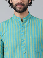 Thumbnail for RIAG Blue Color Long Sleeves Ethnic Men's Cotton Long Kurta - Distacart