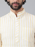 Thumbnail for RIAG Beige Men's Ethnic Long Kurta And Pyjama Set - Distacart