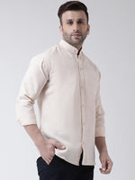 Thumbnail for RIAG Beige Men's Chinese Collar Full Sleeves Shirt - Distacart