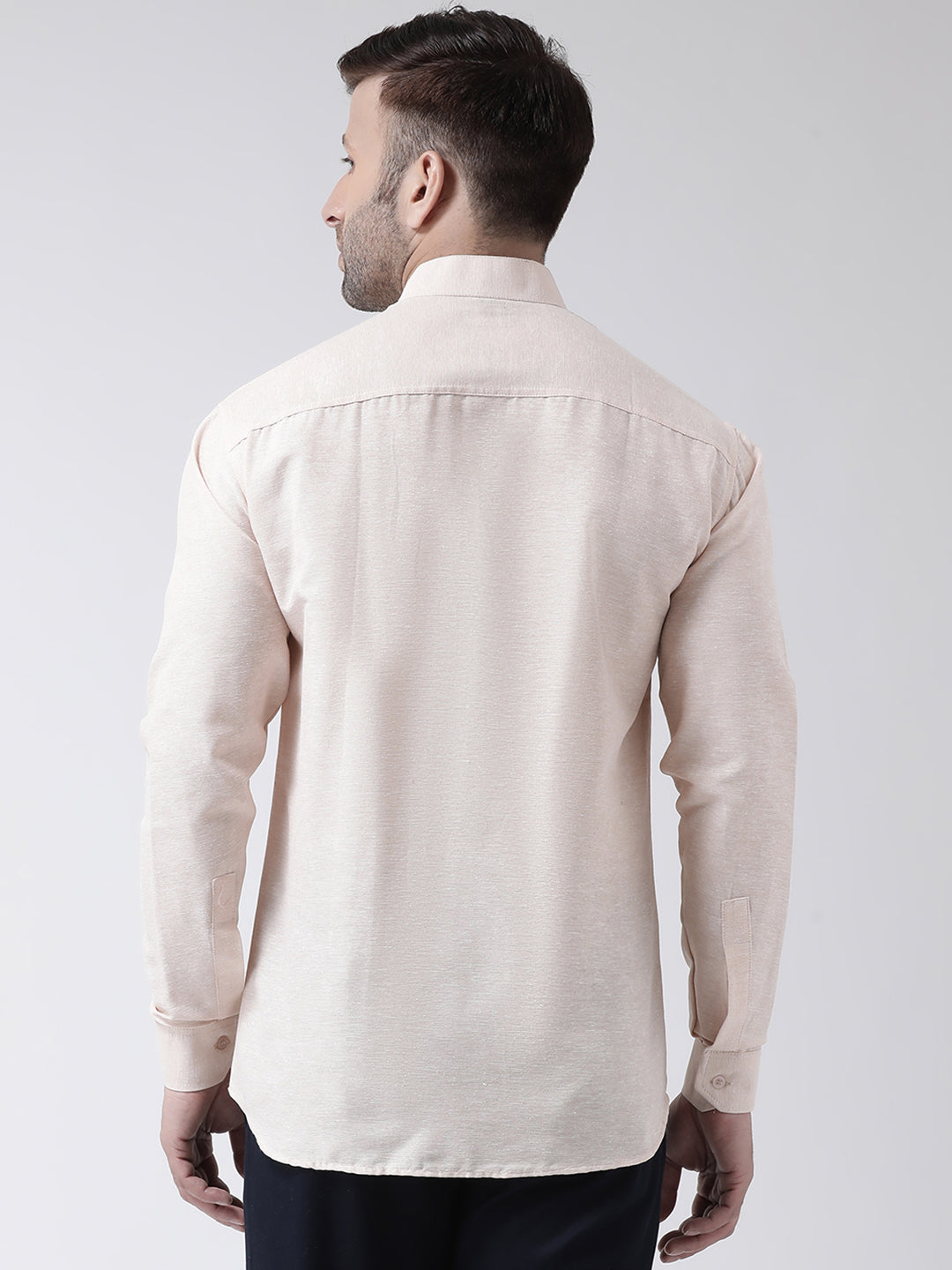 RIAG Beige Men's Chinese Collar Full Sleeves Shirt - Distacart